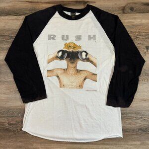 1985 VTG Rush Power Windows Concert Tour Shirt Raglan Baseball Prog Rock Bandtee